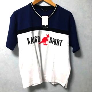 【新品】カンゴール  KANGOL  バイカラー  ロゴ　tシャツ　半袖　青(Tシャツ(半袖/袖なし))