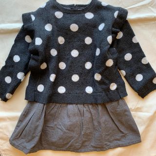 ザラキッズ(ZARA KIDS)のZARA baby 水玉ニットワンピース　(ワンピース)