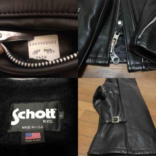 schott - 美品‼️schottシングルライダース141Wレディース6 インナー
