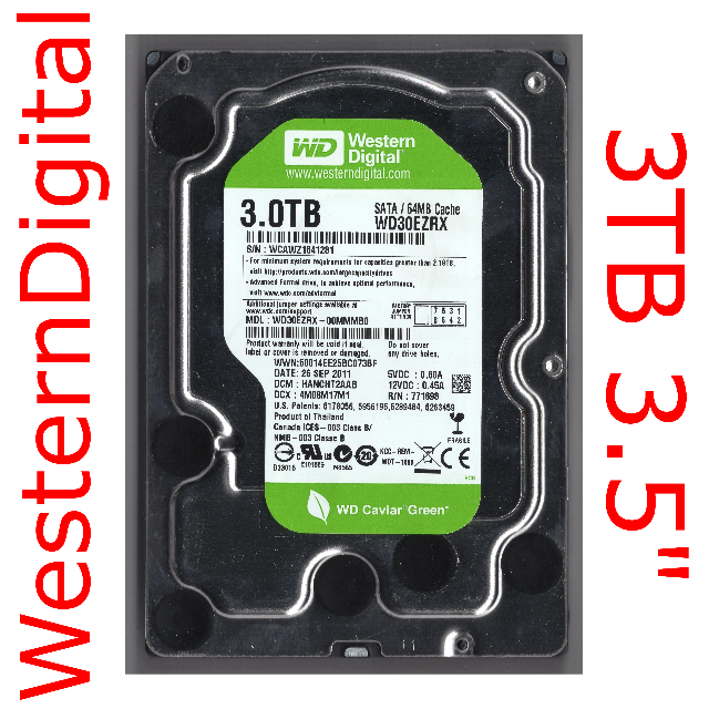 HDD 3TB 3.5" WD 正常 [HDD#9]