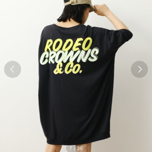 RODEO CROWNS WIDE BOWL(ロデオクラウンズワイドボウル)のロデオクラウンズ random big cut ワンピース ドルマン 5分袖  レディースのトップス(Tシャツ(半袖/袖なし))の商品写真