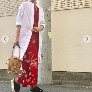 ムジルシリョウヒン(MUJI (無印良品))の無印良品MUJIスタンドカラーワンピース新品ML白シャツ人気完売(ひざ丈ワンピース)