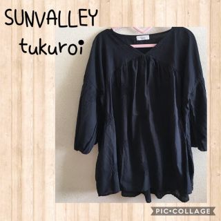 サンバレー(SUNVALLEY)の美品＊SUNVALLEY tukuroi＊リネンエンブロイダリーチュニック(シャツ/ブラウス(長袖/七分))