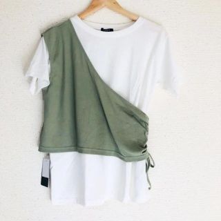 ザラ(ZARA)の新品⭐️ワンショルダービスチェが可愛い(๑˃̵ᴗ˂̵)✨‼️❤️カットソーセット(シャツ/ブラウス(半袖/袖なし))