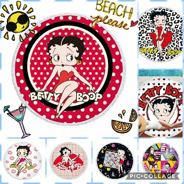 Betty Boop ベティちゃん ビーチタオル 激かわ 万能 海などに…⑦ 3