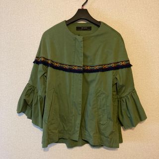 ザラ(ZARA)の最終値下げ　ZARA BASIC  ジャケット ノーカラー ミリタリー(ノーカラージャケット)