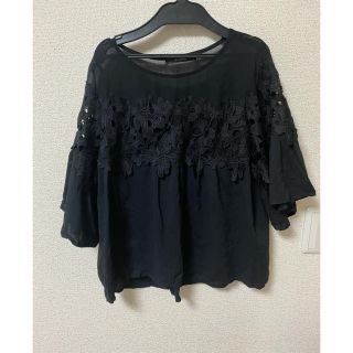 ダブルクローゼット(w closet)の花柄刺繍×シフォンブラウス(シャツ/ブラウス(長袖/七分))