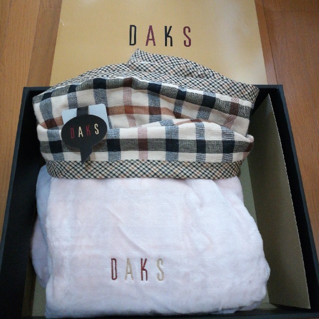 50×70◇DAKS(ダックス)◇両面チェックフラワー枕カバー (DAKS/ベッド