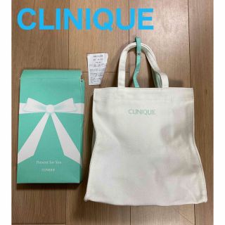 クリニーク(CLINIQUE)の【新品】CLINIQUE クリニーク　キャンパストートバッグ　白(トートバッグ)