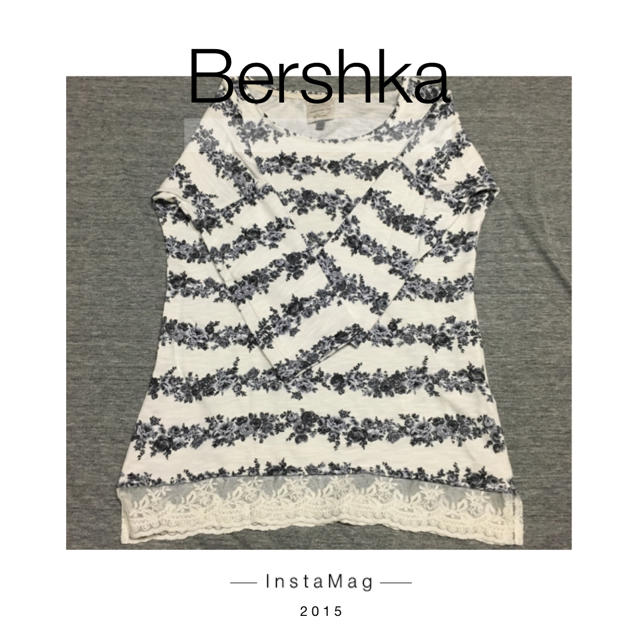 Bershka(ベルシュカ)のBershka ボーダーレーストップス レディースのトップス(カットソー(長袖/七分))の商品写真