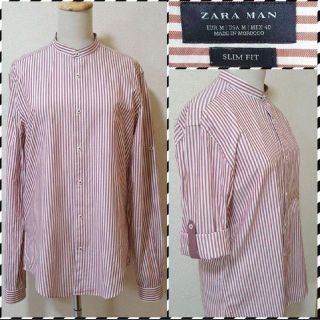 ザラ(ZARA)のZARA MAN★2WAY★ストライプ★ロールアップ★マンダリンカラー★長袖(シャツ)