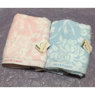 ジルスチュアート(JILLSTUART)の値下♪新品☆ジルスチュアート フェイスタオル 2枚☆ピンク ブルー バラ リボン(タオル/バス用品)