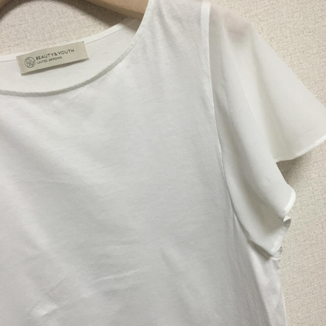 BEAUTY&YOUTH UNITED ARROWS(ビューティアンドユースユナイテッドアローズ)のフリル袖Tシャツ*ﾟ  レディースのトップス(Tシャツ(半袖/袖なし))の商品写真