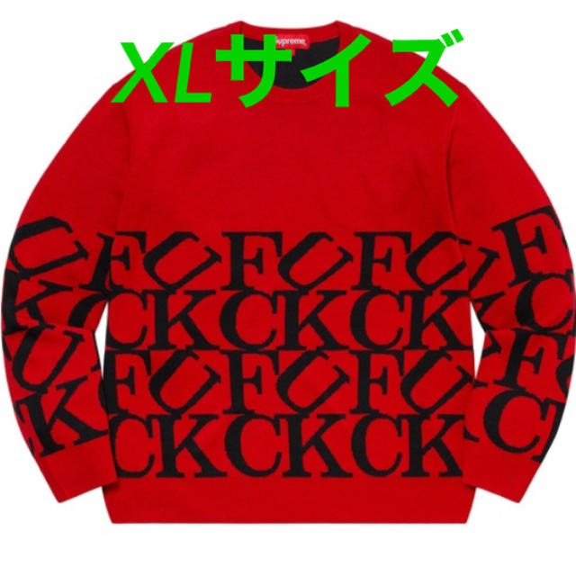 ニット/セーター【XLサイズ】Supreme Fuck Sweater レッド