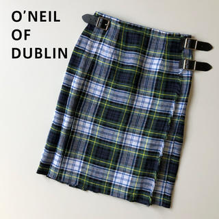 O'NEIL OF DUBLIN オニールオブダブリン リネン ラップスカート(ひざ丈スカート)
