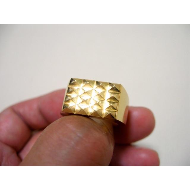 仁尾彫金 『ゴールド印台スタッズリング』ハンドメイド156 メンズのアクセサリー(リング(指輪))の商品写真
