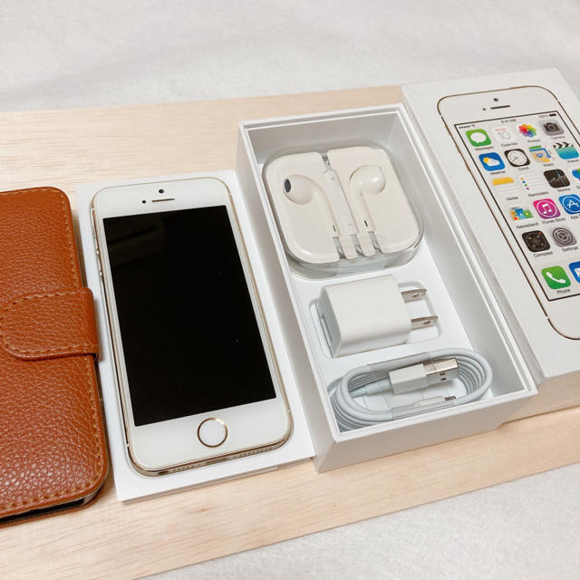 iPhone5s Gold 32GB iOS11 SIMフリー 付属品あり - スマートフォン本体