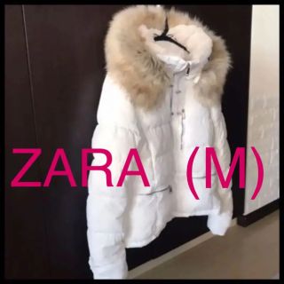 ZARA レディース 2wayファーダウンコート ダウンジャケット M 白