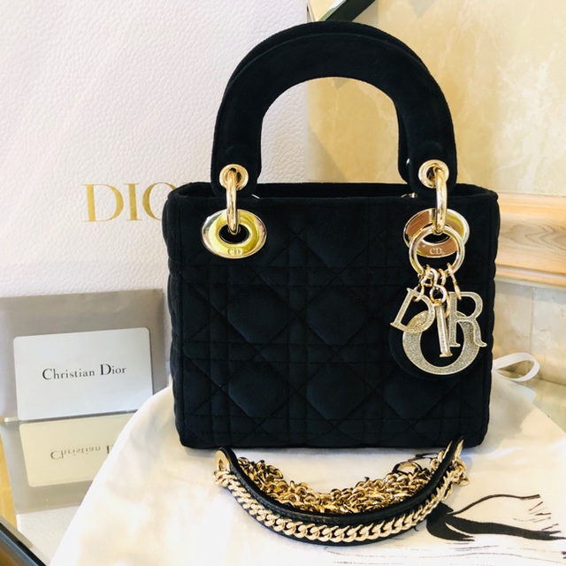 Christian Dior   レディ ディオール ミニ バッグ ベルベット キラキラ