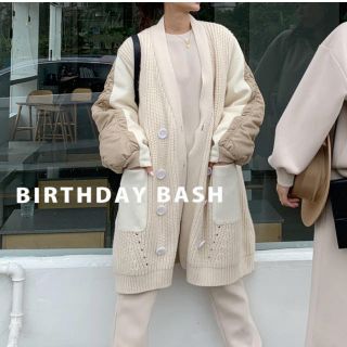 ザラ(ZARA)のbirthdaybash  コンビネーションオーバーカーデ(ニットコート)