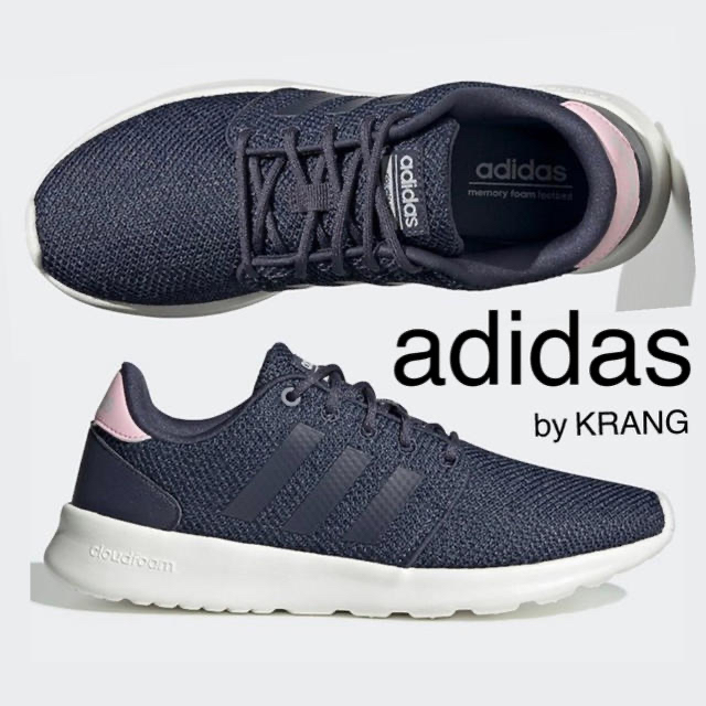 adidas(アディダス)のadidas TQレーサー　ネイビーxピンク ランニングシューズレディースキッズ レディースの靴/シューズ(スニーカー)の商品写真