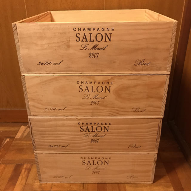 【セット・Ｎ】サロン（中サイズ）木箱×４箱【ワイン・シャンパン木箱セット❣️】 1
