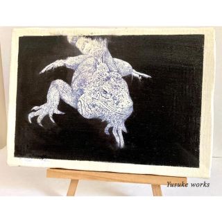 キャンバス絵画(転写)/「グリーンイグアナ」/yusukeworks(絵画/タペストリー)