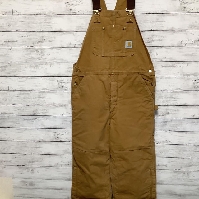 carhartt(カーハート)のcarhartt 90‘s ベージュダックオーバーオール　ダブルニー　XXL相当 メンズのパンツ(サロペット/オーバーオール)の商品写真