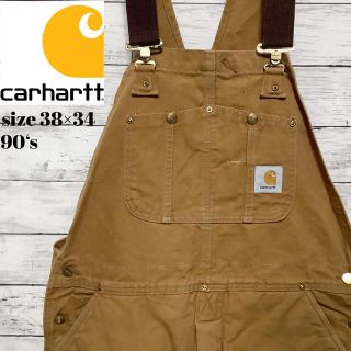 カーハート(carhartt)のcarhartt 90‘s ベージュダックオーバーオール　ダブルニー　XXL相当(サロペット/オーバーオール)