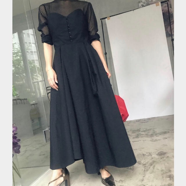 Ameri VINTAGE - 【mabooooo様専用】* dot sheer flare dress Ameri VINTAGE - 【mabooooo様専用】* dot sheer flare dress