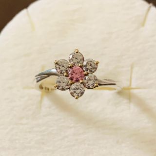 スタージュエリー(STAR JEWELRY)の美品　スタージュエリー　フラワーリング　シルバー・k18  10号　刻印有(リング(指輪))