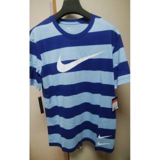 ナイキ(NIKE)の新品 タグ付 NIKE BIG SWOOSH BORDER S/S TEE L(Tシャツ/カットソー(半袖/袖なし))