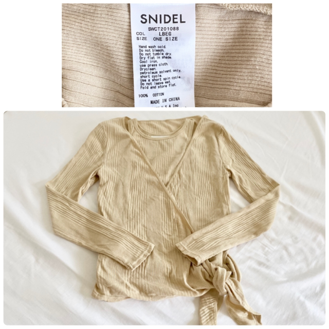 SNIDEL(スナイデル)の専用　SNIDEL ORGANICS カシュクールトップス リブカットソー レディースのトップス(カットソー(長袖/七分))の商品写真