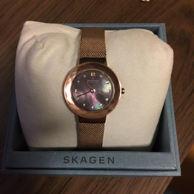 SKAGEN(スカーゲン)のSKAGEN シェル文字盤 ピンクゴールド ブラウン レディース 腕時計 レディースのファッション小物(腕時計)の商品写真