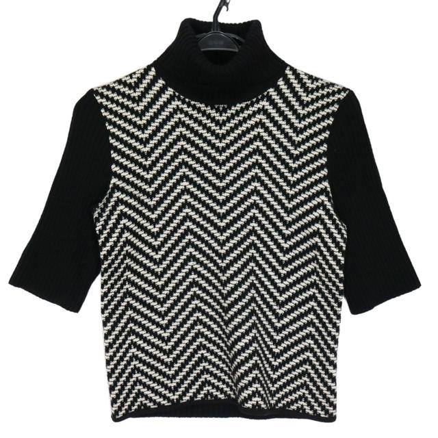 Max Mara(マックスマーラ)のマックスマーラ セーター サイズM 黒×白 レディースのトップス(ニット/セーター)の商品写真