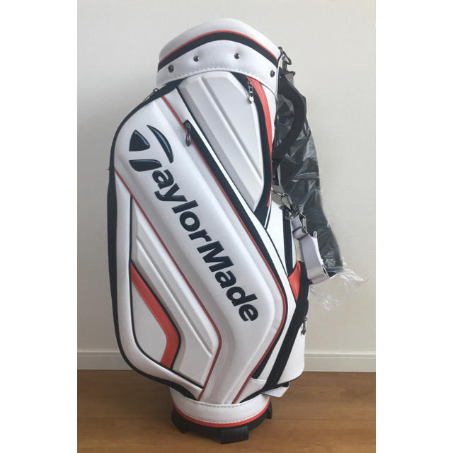 新品 TaylorMade/キャディバッグ KY403 白赤 9.5型 ゴルフ