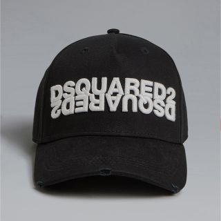 ディースクエアード(DSQUARED2)のDsquared2 ディースクエアード ミラーロゴ cap キャップ 帽子 黒(キャップ)