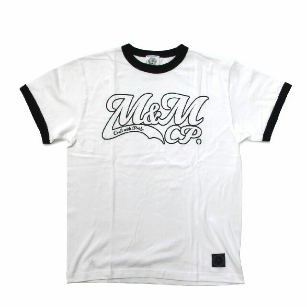 M＆M PRINT RINGER S/S TEE 白×黒 Sサイズ キムタク私物