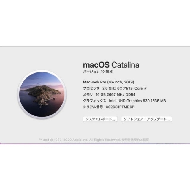 Apple(アップル)のMacBook Pro 16インチ 2019 シルバー スマホ/家電/カメラのPC/タブレット(ノートPC)の商品写真