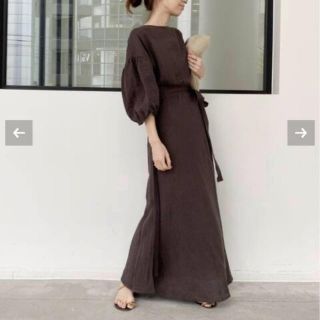 アパルトモンドゥーズィエムクラス(L'Appartement DEUXIEME CLASSE)のL'Appartement Linen Madam Dress　ブラウン(ロングワンピース/マキシワンピース)