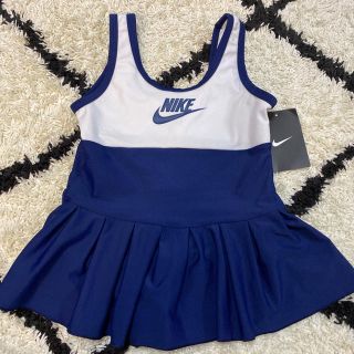 ナイキ(NIKE)の新品☆ ナイキ　水着 女の子 ワンピース 【110】　ネイビー×ホワイト(水着)