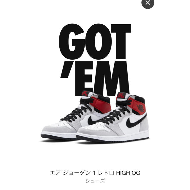 NIKENIKE  Jordan1 Smoke Grayエアジョーダン26.5cm