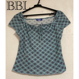 バーバリーブルーレーベル(BURBERRY BLUE LABEL)のpetit様専用☆バーバリーブルーレーベル 水色チェックカットソー(カットソー(半袖/袖なし))