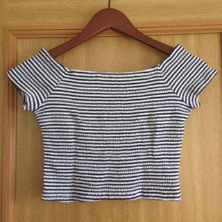 エイチアンドエム(H&M)のH&M    ボーダークロップドTシャツ(Tシャツ(半袖/袖なし))
