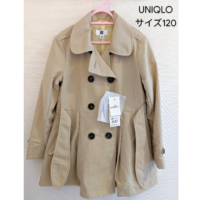 UNIQLO(ユニクロ)のUNIQLO　KIDS　GIRLS　トレンチコート　120 キッズ/ベビー/マタニティのキッズ服女の子用(90cm~)(コート)の商品写真