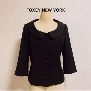 フォクシー(FOXEY)の美品 FOXEY フォクシー ノーカラージャケット 上品 2way(ノーカラージャケット)