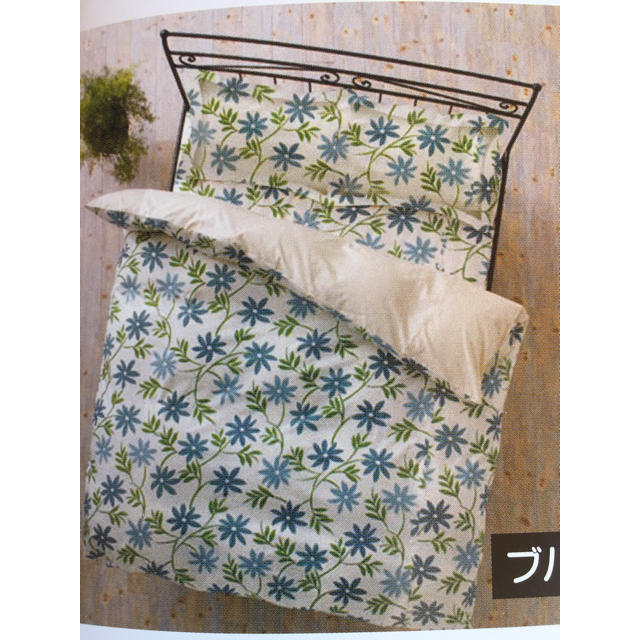 Sybilla(シビラ)の新品【シビラ】掛カバー(150×210)・枕カバー(43×63)【カンポ】ブルー インテリア/住まい/日用品の寝具(シーツ/カバー)の商品写真