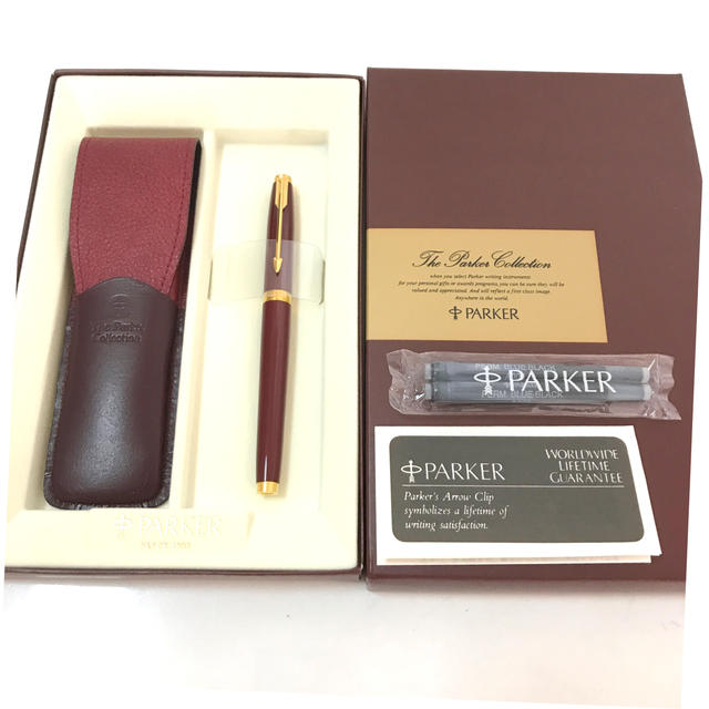 未使用品　Parker パーカー　14K  万年筆　レザーケース付　インク付