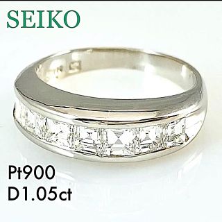 セイコー(SEIKO)の＜SEIKO＞ Pt900 角ダイヤ 一文字リング D1.05(リング(指輪))