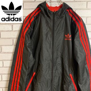 アディダス(adidas)の90s 古着 アディダス トレフォイルロゴ リバーシブル リブ(ナイロンジャケット)